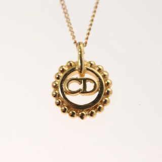 Christian Dior CD Round Pendant Necklace Metal