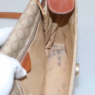 Celine Vintage Macadam Shoulder Bag Canvas and Leather