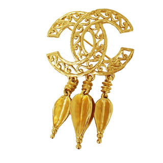 Chanel Vintage CC Fringe Brooch Metal