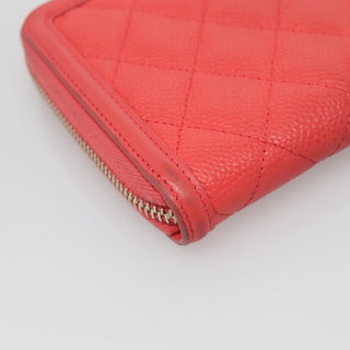 Chanel Filigree Zip Around Wallet Quilted Caviar