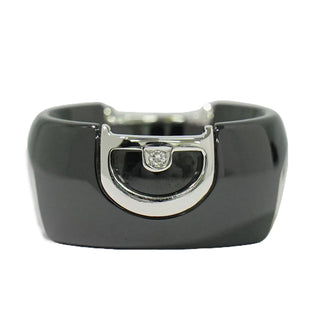 Damiani D Icon Ring K18 (White Gold), ceramic and Diamond