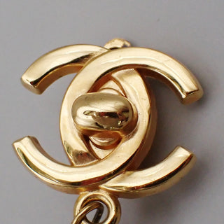 Chanel Vintage CC Drop Clip-On Earrings Metal with Faux Pearl