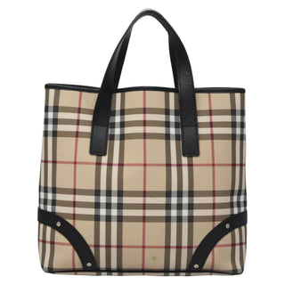 Burberry Vintage Open Tote Coated Canvas with Studded Leather