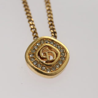 Christian Dior CD Pendant Necklace Metal and Crystals
