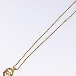 Christian Dior CD Round Pendant Necklace Metal and Crystals