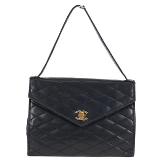 Chanel Vintage Envelope Flap Shoulder Bag Quilted Lambskin