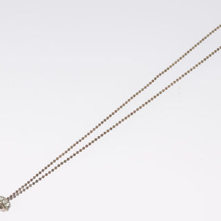 Christian Dior Bow CD Pendant Necklace Metal with Crystal