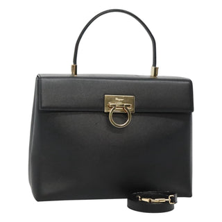 Salvatore Ferragamo Gancini Convertible Top Handle Bag Leather