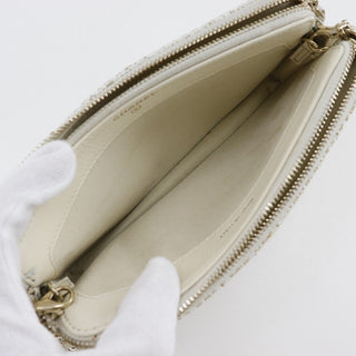 Chanel Deauville Double Zip Clutch with Chain Raffia