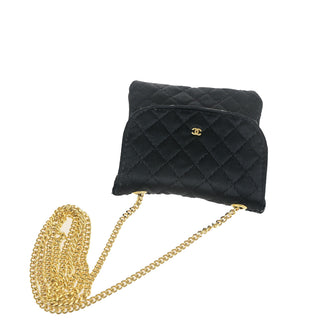 Chanel CC Logo Micro Matelasse Shoulder Bag Pouch Canvas