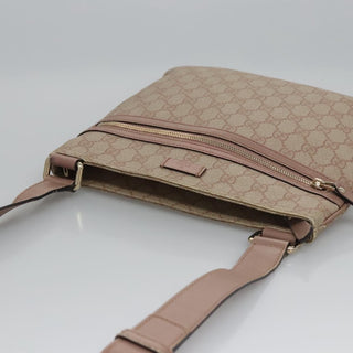 Gucci Front Zip Flat Messenger Bag GG Coated Canvas