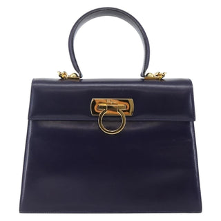 Salvatore Ferragamo Gancini Convertible Top Handle Bag Leather