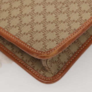 Celine Vintage Macadam Shoulder Bag Canvas and Leather