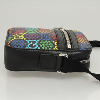 Gucci Front Zip Messenger Bag Psychedelic Print GG Coated Canvas