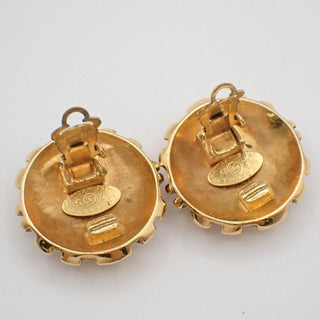 Chanel Vintage Round CC Clip-On Earrings Metal