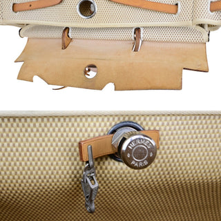 Hermes Herbag Zip Leather and Toile