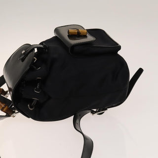 Gucci Vintage Bamboo Backpack Canvas and Leather