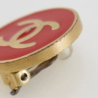 Chanel Vintage CC Round Clip-On Earrings Metal