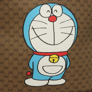 Gucci Doraemon Zip Backpack Printed Mini GG Coated Canvas