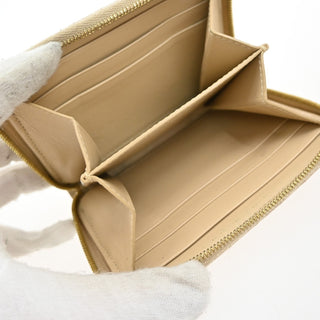 Celine C Charm Zip Around Wallet Quilted Leather