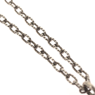 Gucci Engraved Interlocking G Chain Link Pendant Necklace Sterling Silver