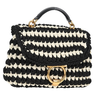 Salvatore Ferragamo Margot Satchel Braided Fabric