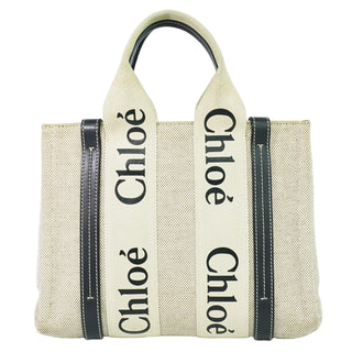 Chloe Woody Tote Canvas with Leather