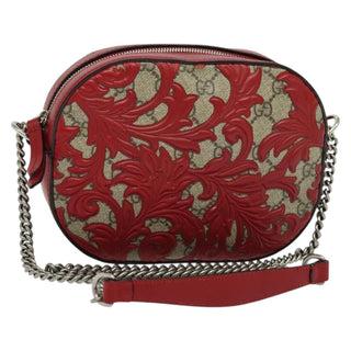 Gucci Chain Crossbody Bag Arabesque GG Coated Canvas with Leather