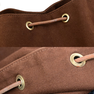 Hermes Polochon Mimile Drawstring Backpal Canvas