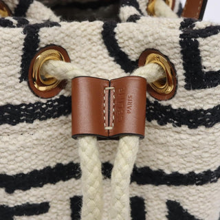 Celine Teen Drawstring Plein Soleil Bucket Bag Canvas with Leather