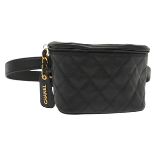 Chanel Zip Around Belt Bag Quilted Caviar
