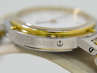 Hermes Clipper Quartz Watch Stainless Steel with Plated Metal and Mother of Pearl