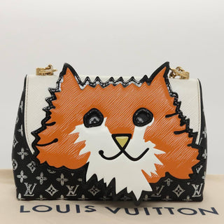Louis Vuitton Orange Cat Shoulder Bag Limited Edition Grace Coddington Epi Leather and Catogram Canvas