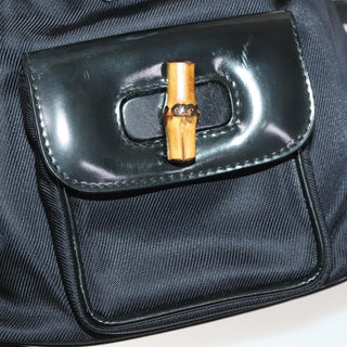 Gucci Vintage Bamboo Backpack Canvas and Leather