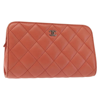 Chanel Classic Double Pocket Zip Pouch Quilted Lambskin