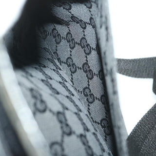 Gucci Vintage Flat Messenger Bag GG Canvas and Leather