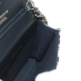 Chanel Flap Card Holder on Chain Quilted Printed Canvas