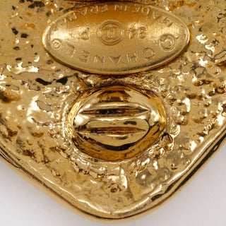 Chanel Vintage Diamond Clip-On Earrings Gold-plated