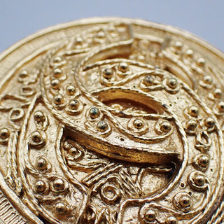 Chanel Vintage Logo Round Brooch Metal