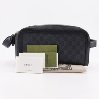 Gucci Interlocking G Patch Zip Around Crossbody Bag GG Supreme Canvas