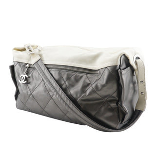 Chanel Biarritz Hobo Quilted Coated Canvas