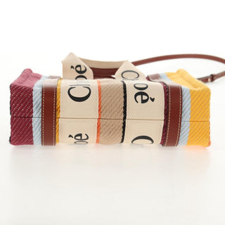 Chloe Woody Tote Canvas with Leather