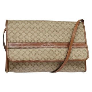 Celine Vintage Macadam Shoulder Bag Canvas and Leather