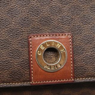 Celine Vintage Macadam Shoulder Bag Canvas and Leather