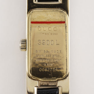 Gucci 3900 Series Quartz Watch Steel and Embossed Leather