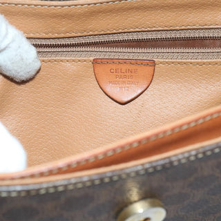 Celine Vintage Macadam Shoulder Bag Canvas and Leather