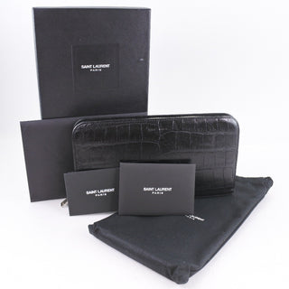 Saint Laurent Classic Zip Around Organizer Wallet Leather