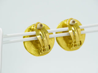 Chanel CC Hoop Clip-On Earrings Crystal Embellished Metal