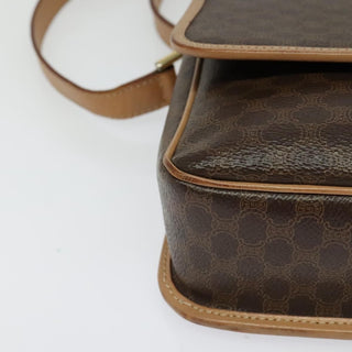 Celine Vintage Macadam Circle Logo Shoulder Bag Canvas and Leather