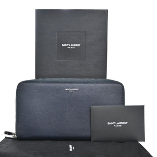 Saint Laurent Classic Zip Around Organizer Wallet Leather